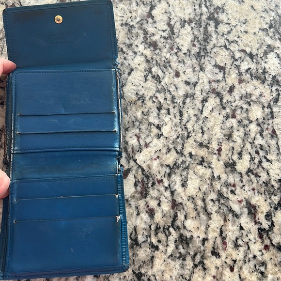 LV Blue Epi Double Snap Wallet - Picture 4 of 13